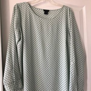 Loft blouse; long slv w/ button tabs to roll